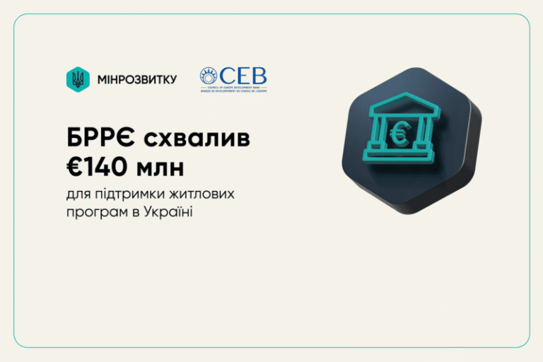 Банк розвитку Ради Європи схвалив €140 млн для підтримки житлових програм в Україні